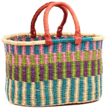 Bolga Basket Oval - Colourful