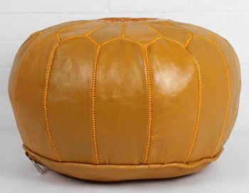 mustard moroccan pouffe