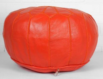 orange moroccan pouffe