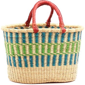 Bolga Basket Oval - Bright Tones