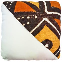 Mudcloth/Italian Leather Cushion