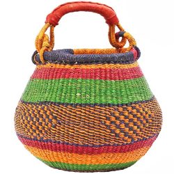 Bolga Basket Pot - Colourful