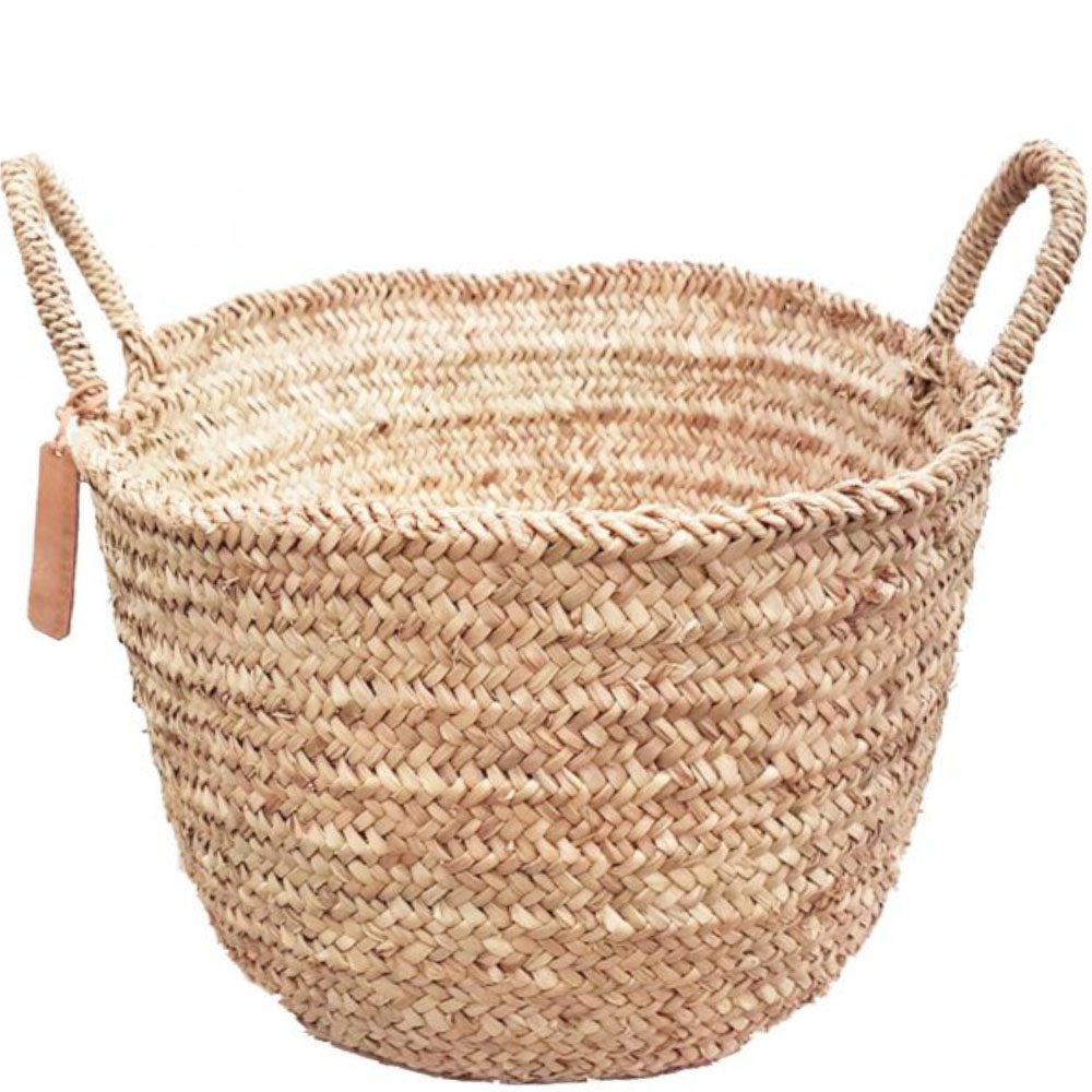 Moroccan Woven Bucket Basket