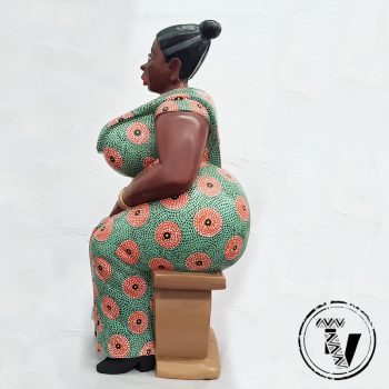 African Mama hand-carved statue