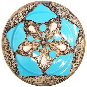 Moroccan Ceramic Silver Plate