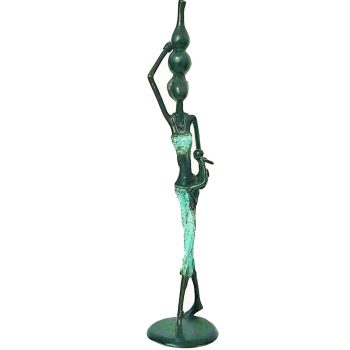 African Bronze Mother Sculpture