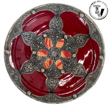 Moroccan Ceramic & Silver Plate