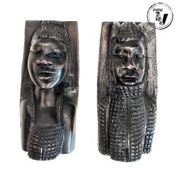 Ebony Wood Tribal Bookends