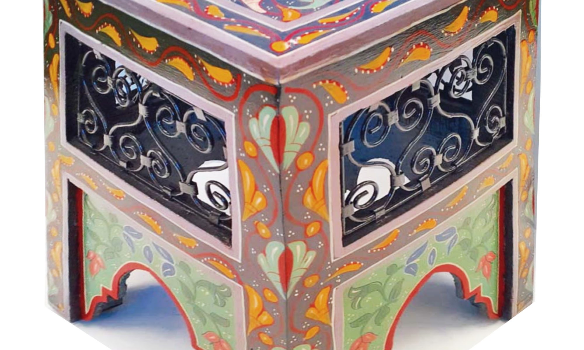 Mashrabiya Painted Side Table