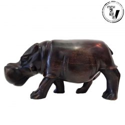 Ebony Wood Carved Hippo