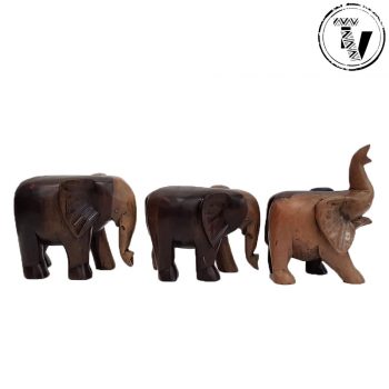 Ebony Wood Carved Elephants