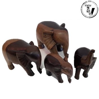 Ebony Wood Carved Elephants