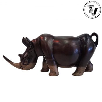 Ebony Wood Carved Rhino