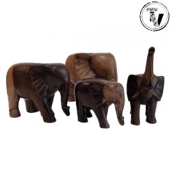 Ebony Wood Carved Elephants