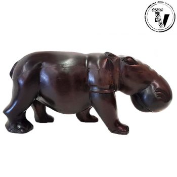 Ebony Wood Carved Hippo