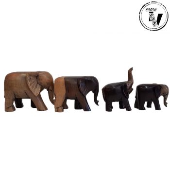 Ebony Wood Carved Elephants
