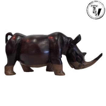 Ebony Wood Carved Rhino