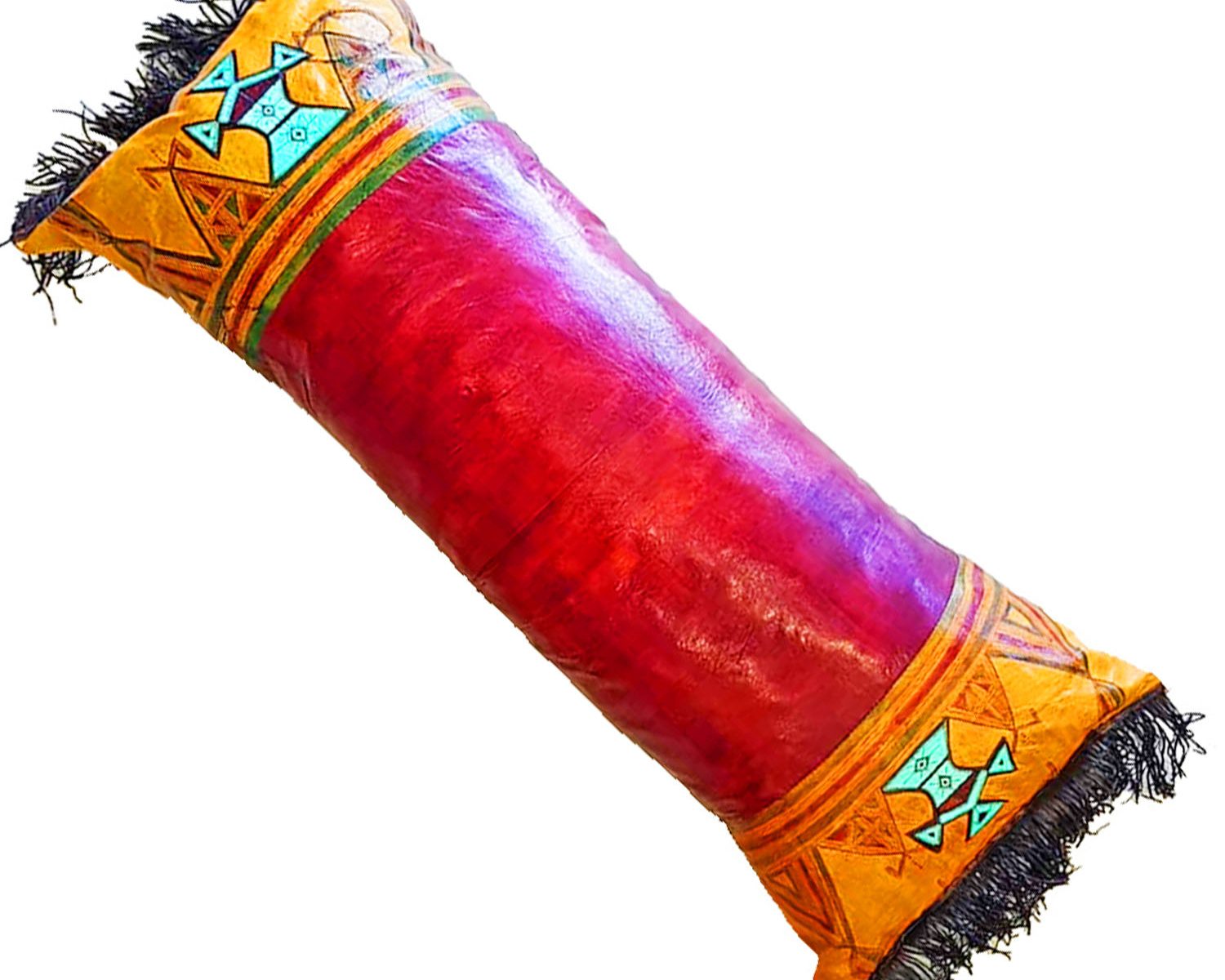 Tuareg Leather Fringed Cushion