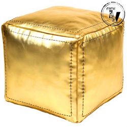 Faux Gold Moroccan Ottoman