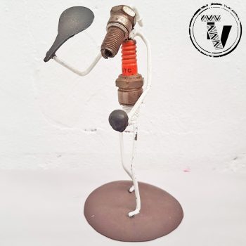 Recycled Spark Plug Tennis-Player