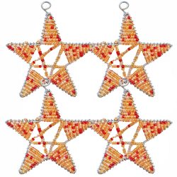 Christmas Star Gold/Red Set 4