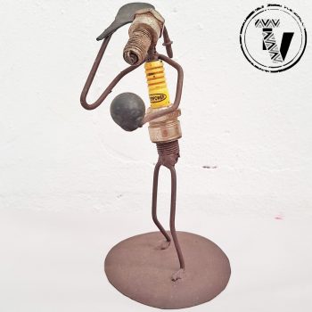 Recycled Spark Plug Tennis-Player