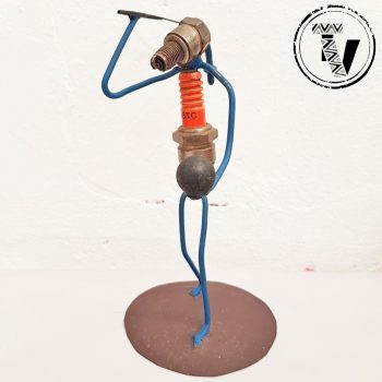 Recycled Spark Plug Tennis-Player