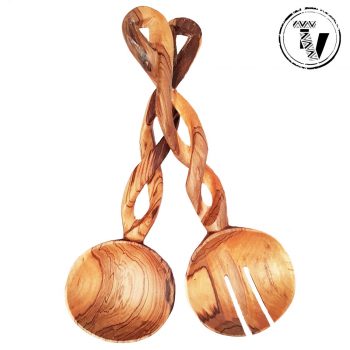 Twisted Olive Wood Servers
