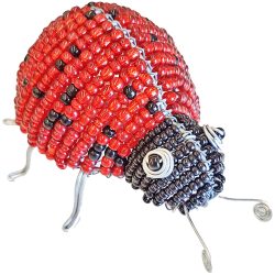 Beaded Wire Ladybug Figurine