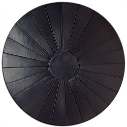 Black Leather Moroccan Pouf