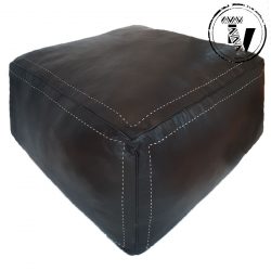 Brown Leather Moroccan Ottoman