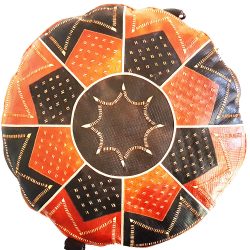 African Hausa Leather Ottoman