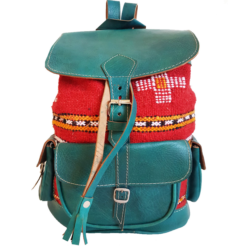 Moroccan Leather Kilim Backpack - Home of African Wares I Tribal Village