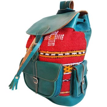 Moroccan Leather Kilim Backpack