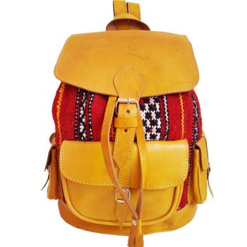 Moroccan Leather Kilim Backpack