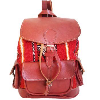 Moroccan Leather Kilim Backpack