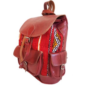 Moroccan Leather Kilim Backpack