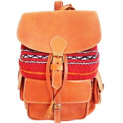 Moroccan Leather Kilim Backpack