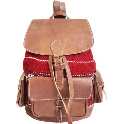 Moroccan Leather Kilim Backpack