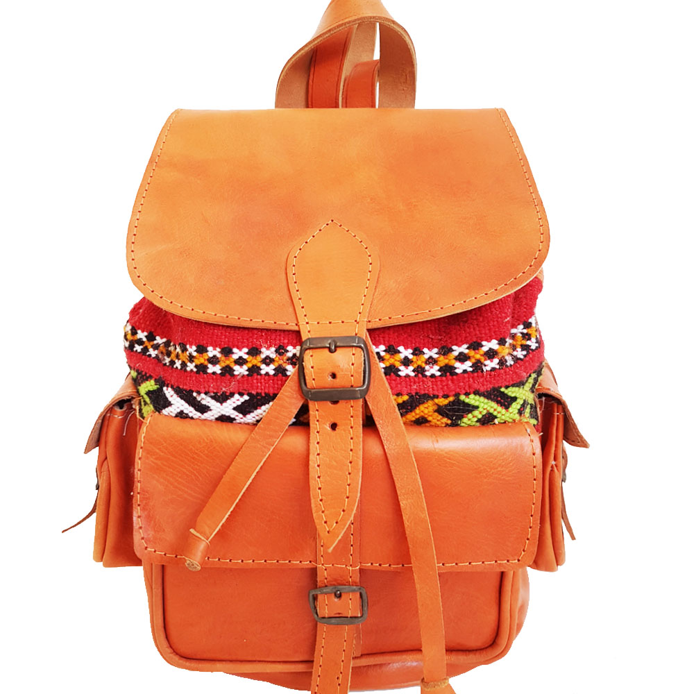 Moroccan Leather Kilim Backpack - Home of African Wares I Tribal Village