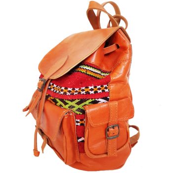 Moroccan Leather Kilim Backpack