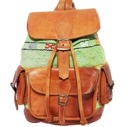 Moroccan Leather Kilim Backpack