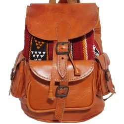 Moroccan Leather Kilim Backpack