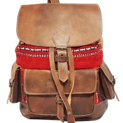 Moroccan Leather Kilim Backpack