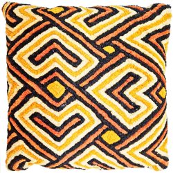 Kasai Velvet Raffia Cushion