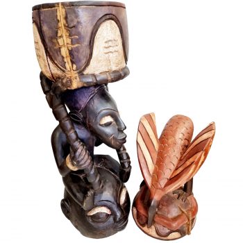 Yoruba Wooden Offering Bowl 134cm - Image 2