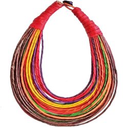 Colourful Leather Strand Necklace