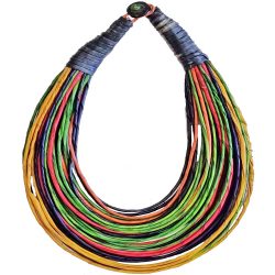 Colourful Leather Strand Necklace