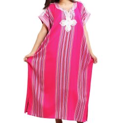 Moroccan Embroidered Pink Kaftan