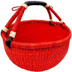 Red Large Round Bolga Basket